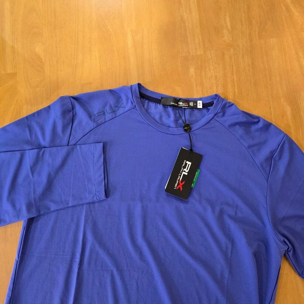 RLX Ralph Lauren Men's Performance Long Sleeve Wicking Shirt Blue Sz Medium NWT‎